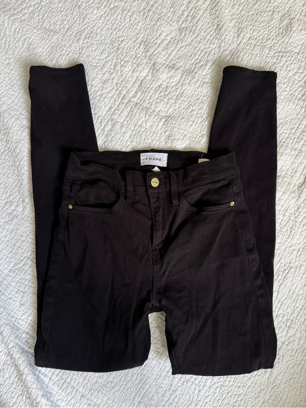 FRAME Black Le High Skinny Jeans, Size 25
